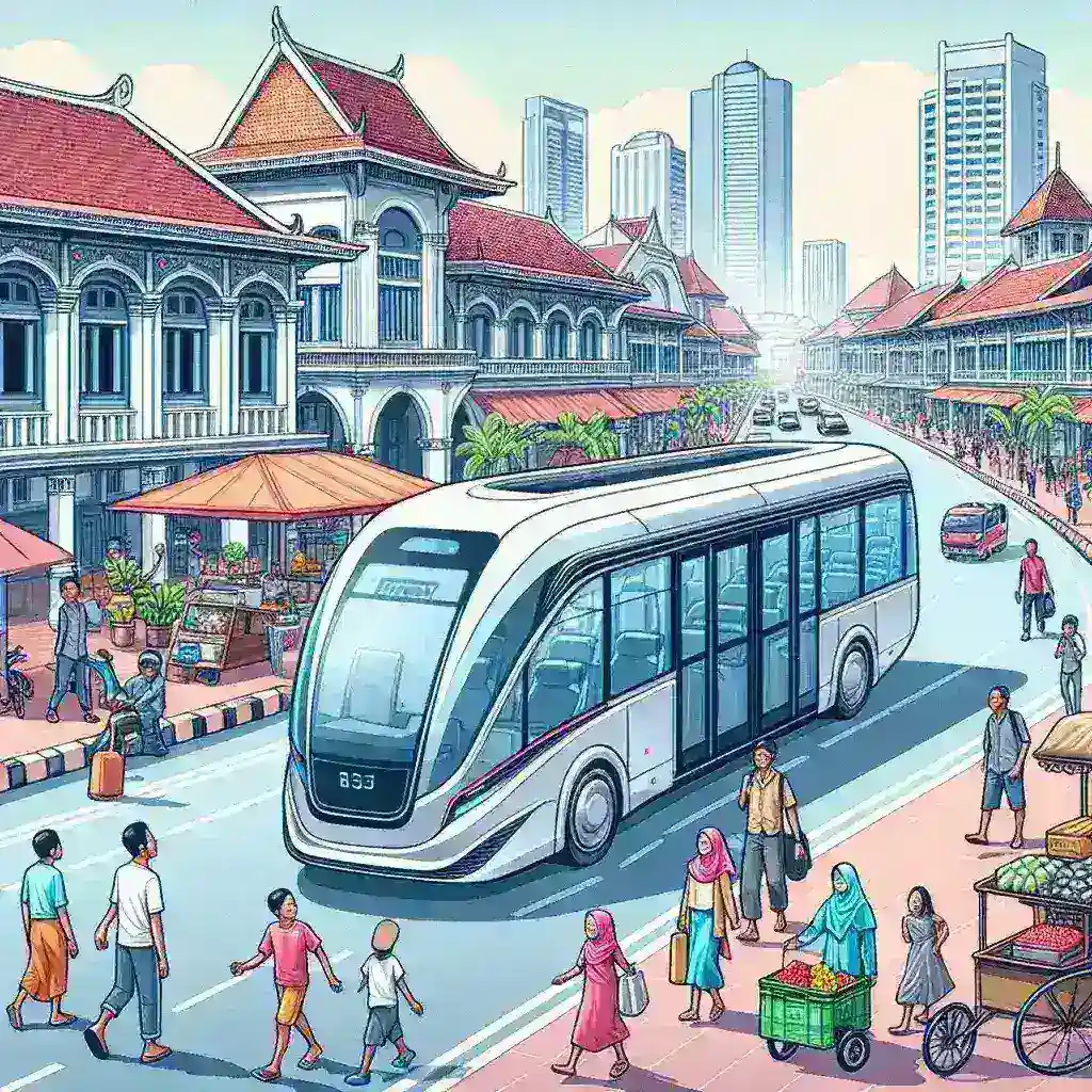 Kota Makassar Uji Coba Bus Listrik Tanpa Pengemudi Pertama di Indonesia